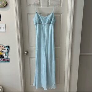 Light Blue 90s Style Prom Dress